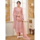 Pink Designer Embroidered Straight Suit
