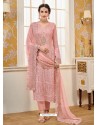 Pink Designer Embroidered Straight Suit