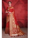 Red Rich Banarasi Silk Designer Saree