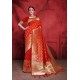 Gorgeous Red Rich Banarasi Silk Designer Saree