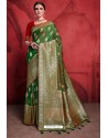 Dark Green Rich Banarasi Silk Designer Saree