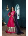 Rani Pink Pure Silk Anarkali Designer Suit
