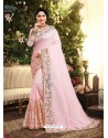 Pink Designer Satin Georgette Saree