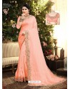 Peach Two Tone Silk Georgette Saree