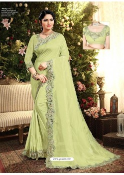 Green Two Tone Silk Georgette Saree