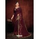 Maroon Designer Satin Georgette Saree