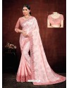 Pink Designer Satin Georgette Digital Printed Saree