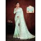 Sea Green Designer Satin Georgette Digital Printed Saree