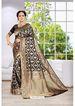 Black Party Wear Banarasi Silk Saree