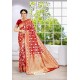 Red Party Wear Banarasi Silk Saree