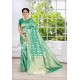 Teal Party Wear Banarasi Silk Saree