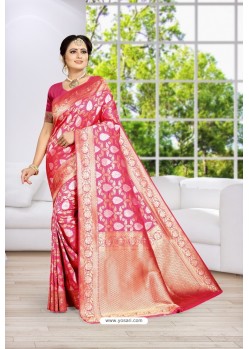 Rani Party Wear Banarasi Silk Saree