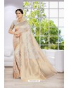 Light Grey Party Wear Banarasi Silk Saree