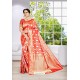 Beautiful Red Party Wear Banarasi Silk Saree