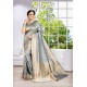 Grey Party Wear Banarasi Silk Saree