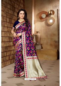 Multi Colour Party Wear Banarasi Silk Saree