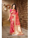 Fuchsia Party Wear Banarasi Silk Saree