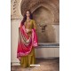 Mustard Party Wear Pure Tusar Palazzo Suit