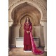 Maroon Party Wear Pure Tusar Palazzo Suit