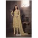 Golden Heavy Designer Embroidered Organza Straight Suit