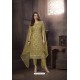 Mehendi Heavy Designer Embroidered Organza Straight Suit