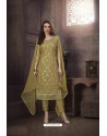 Mehendi Heavy Designer Embroidered Organza Straight Suit