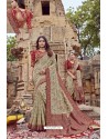 Beige Heavy Designer Chanderi Silk Saree