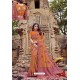 Orange Heavy Designer Chanderi Silk Saree