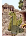 Green Heavy Designer Chanderi Silk Saree