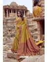 Mustard Heavy Designer Chanderi Silk Saree