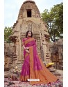 Rani Pink Heavy Designer Chanderi Silk Saree