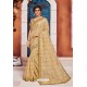 Glamorous Golden Heavy Embroidered Designer Jute Silk Saree