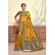 Mustard Designer Party Wear Poly Silk Saree