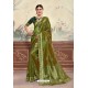 Forest Green Designer Party Wear Poly Silk Saree