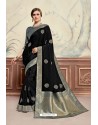 Black Designer Party Wear Poly Silk Saree