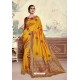 Elegant Mustard Designer Party Wear Poly Silk Saree