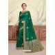 Dark Green Designer Party Wear Poly Silk Saree