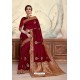 Maroon Designer Party Wear Poly Silk Saree