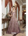 Dusty Pink Designer Net Embroidered Indo Western Suit