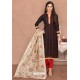 Black And Red Designer Chanderi Silk Suit