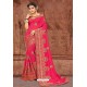 Rani Pink Party Wear Designer Silk Saree