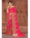 Rani Pink Party Wear Designer Silk Saree