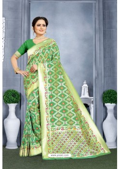 Forest Green Designer Banarasi Silk Saree