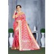 Rani Pink Designer Banarasi Silk Saree