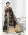 Pretty Black Designer Banarasi Silk Saree