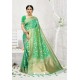 Jade Green Designer Banarasi Silk Saree