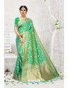 Jade Green Designer Banarasi Silk Saree