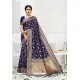 Gorgeous Navy Designer Banarasi Silk Saree