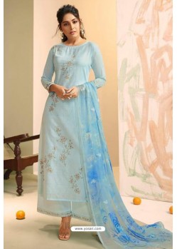 Sky Blue Designer Palazzo Salwar Suit