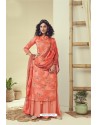 Orange Latest Pure Zam Cotton Palazzo Suit